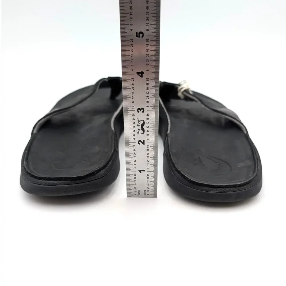 OluKai Tuahine Waterproof Flip Flop Sandals Open Toe Men's Black Size USM13 EU46